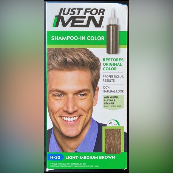 Just For Men Shampoo-in Color Men's Hair Dye Light-Medium Brown H-30 - Picture 1 of 3